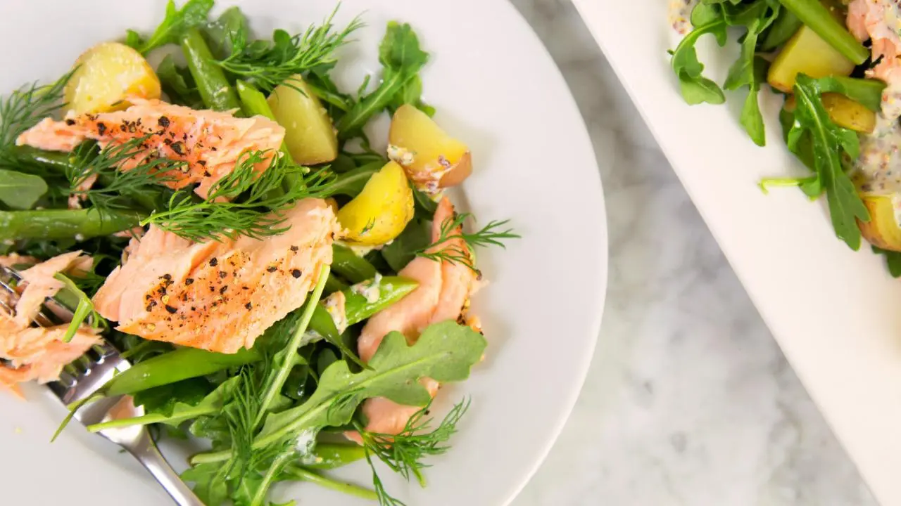 Warm Salmon and Potato Salad