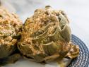 Food beauty of stuffed artichoke, as seen on Food Network's Trisha's Southern Kitchen Season 11