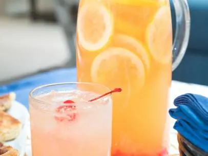 Beauty shot of citrus cherry smash, as seen on Food Network’s Trisha’s Southern Kitchen Season 11