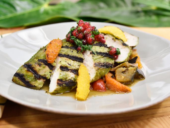 Chicken Sofrito with Pomegranate and Cilantro Chimichurri Recipe Food Network
