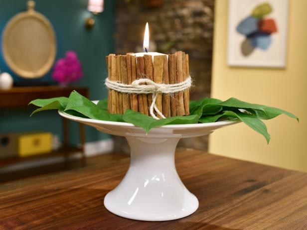 Katie Lee makes a Cinnamon Stick Candle, as seen on Food Network's The Kitchen