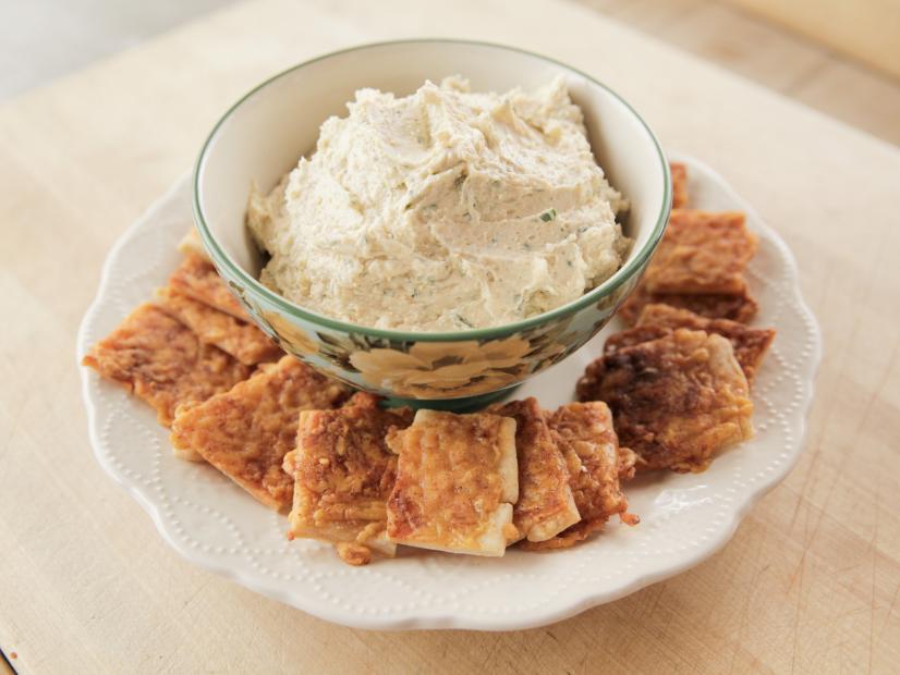 Close-up of Cheese Dip and Chipotle Crackers