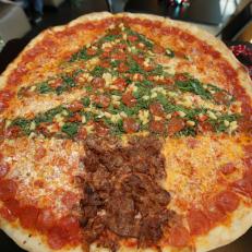 The 30 inch Christmas Colossus pizza at Big Pie in the Sky in Roswell, GA