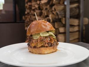 The Tavern Burger at Liberty Station, as seen on Eat Sleep BBQ, Season 1.