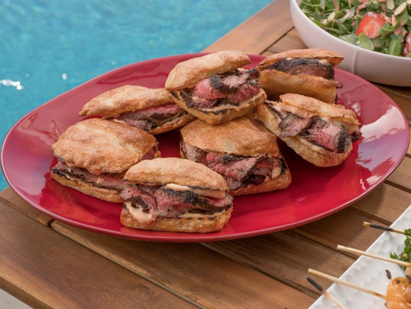 CocoaRubbed Flank Steak Sandwiches Recipe Giada De Laurentiis Food
