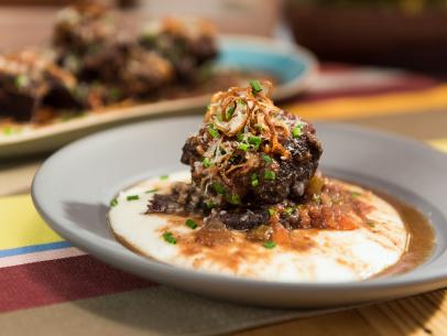 Short ribs with polenta, as seen on Food Network's The Kitchen.