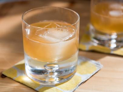 A bourbon cocktail infused with peanut butter, made by guests Keavy Landreth and Allison Kave of Butter and Scotch, as seen on Food Network's The Kitchen.