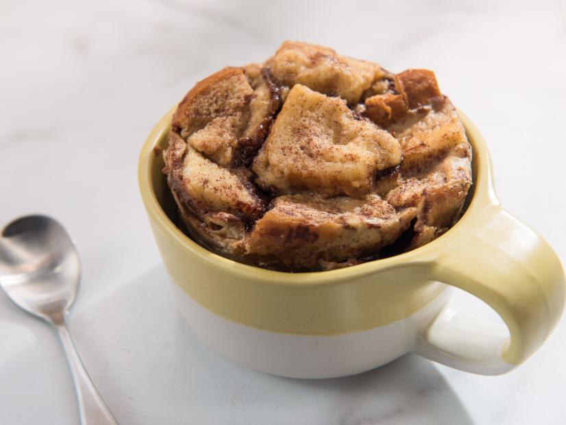Bread pudding in a mug, as seen on Food Network's The Kitchen.