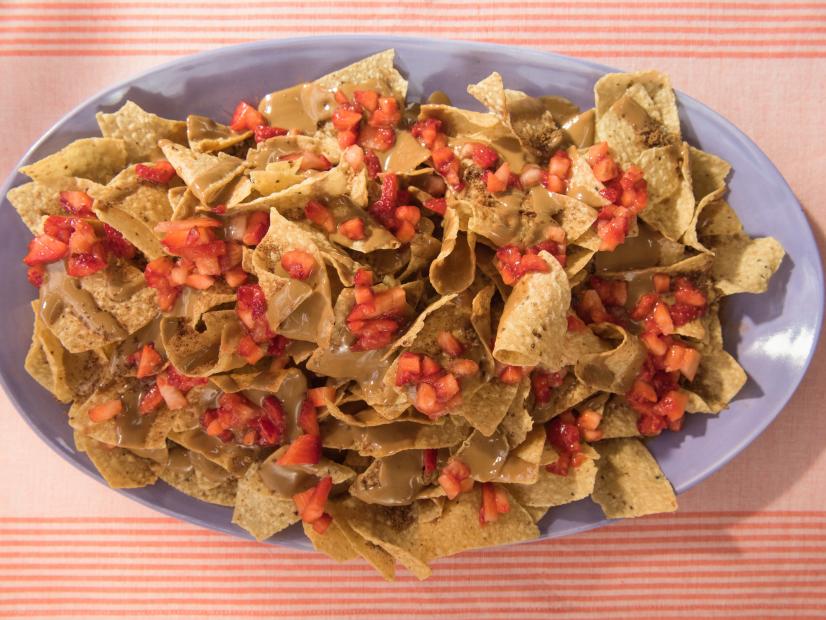 Sweet nachos with strawberries, as seen on Food Network's The Kitchen.