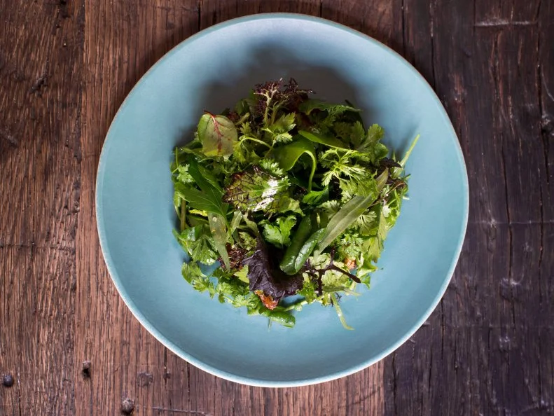 2016 december 20, roasted sunchoke, nuts, anchovy and  salad at septime, paris, fr.