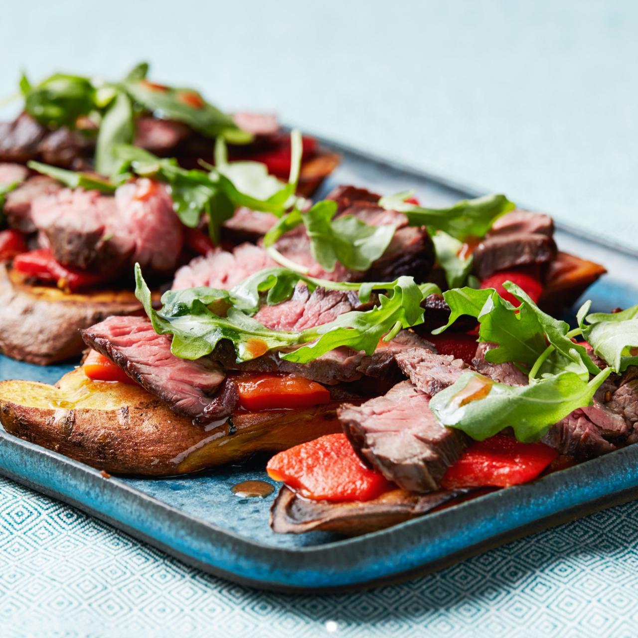 Steak and Sweet Potato Skillet with Peppers - The Roasted Root