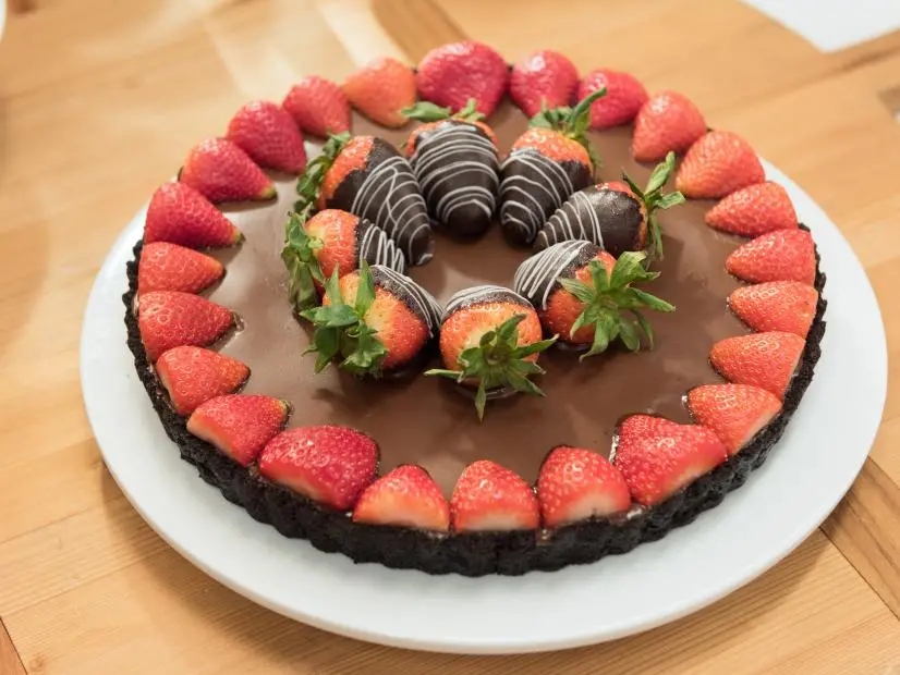 Chocolate covered strawberry tart, as seen on Food Network’s The Kitchen.