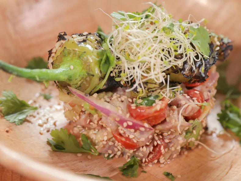 Tartar de Kamaji as served at Mora Mora in Quinta La Ceiba, Cancun, Mexico as seen on Food Network's Diners, Drive-Ins and Dives episode 2606.