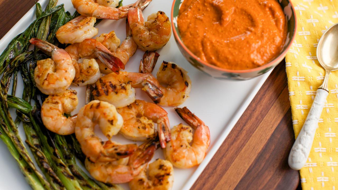 Shrimp with Romesco Sauce