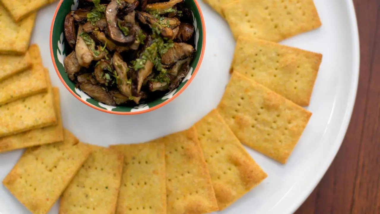 Polenta Crackers with Roasted Wild Mushrooms Recipe Valerie