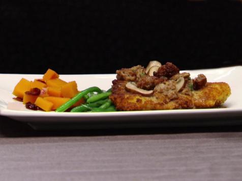 Turkey Milanese with Sauteed Haricots Verts and Butternut Squash