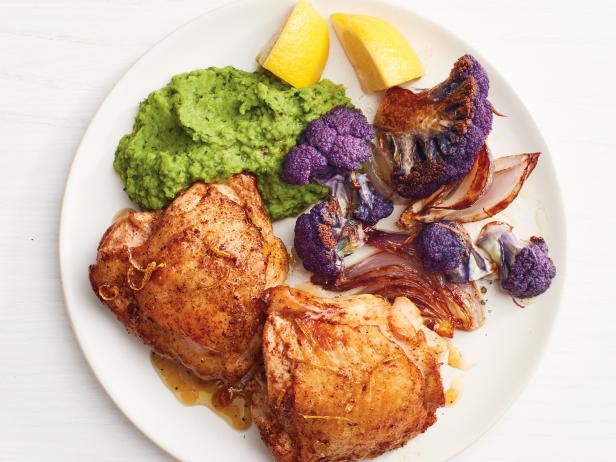 Chicken Thighs with Minty Peas