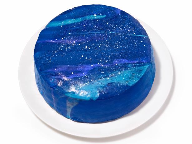 Full Mirror Glaze Galaxy Cake Tutorial - AlsoTheCrumbsPlease