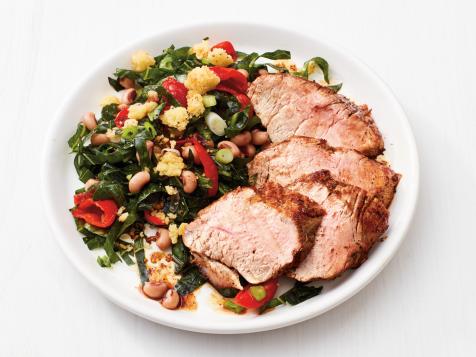 Spiced Pork Tenderloin with Collard Green Salad