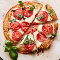 Food Network Kitchen’s Chickpea Crust Pizza.