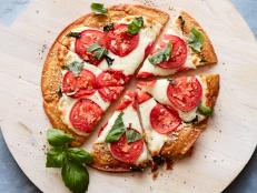 Food Network Kitchen’s Chickpea Crust Pizza.