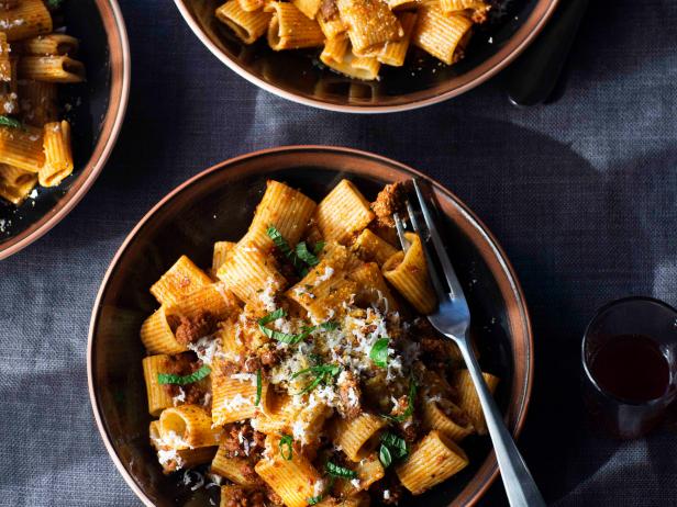 Rigatoni with Merguez, Ricotta Salata, and Brown Butter Recipe | Chris  Santos | Food Network