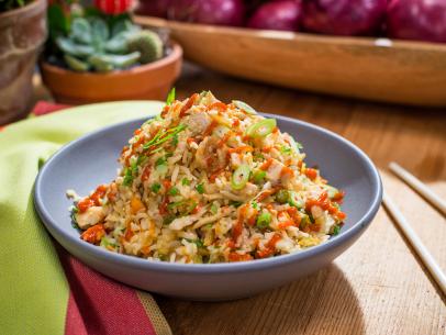 Sunny Anderson makes Chicken Fried Rice Casserole, as seen on Food Network's The Kitchen