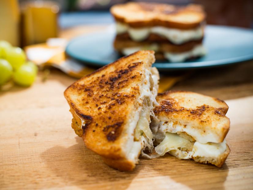 Jeff Mauro makes a Mozzarella Stick Grilled Cheese, as seen on Food Network's The Kitchen