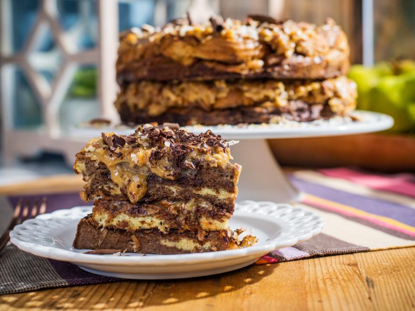 Jeff Mauro makes Breakfast For Dessert: German Chocolate French Toast Cake, as seen on Food Network's The Kitchen