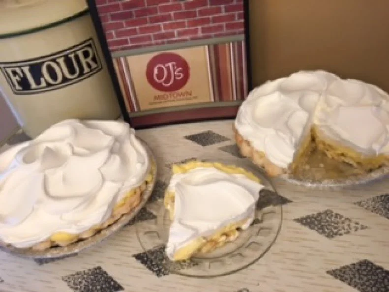 Small-town diners are places where folks build bonds of community connection and identity, often over pie.  And in Wisconsin, it’s likely to be over cream pie. (It’s the Dairy State, after all.) At OJ’s Midtown in friendly little Gillett, the bakers are pie artists who fill homemade crusts with every imaginable flavor of creamy custard — banana, coconut, peanut butter, sour cream raisin, chocolate and more — and smother the pies with whipped cream or meringue. Related to cream pies, and just as iconic as a Dairyland diner dessert, are tortes, which are not the fancy cakes of European fame, but chilled confections that typically start with a nut or cookie crust that’s layered first with cream cheese; pudding, gelatin, fruit or ice cream, then with whipped cream and finally with nuts or crushed cookies or candy. Yowza.