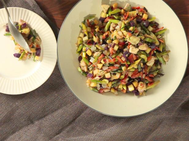 Warm Roasted Vegetable Salad with Bacon Vinaigrette image