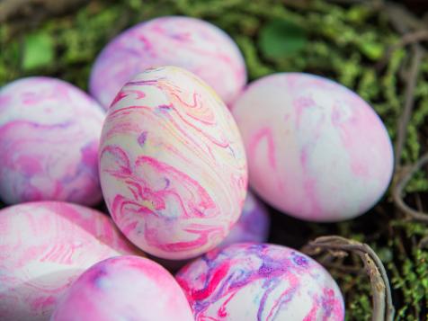 The Coolest Trick for "Whipping" Up Tie-Dyed Easter Eggs