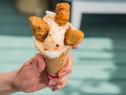 The hosts make a Chicken and Waffle Cone, as seen on Food Network's The Kitchen