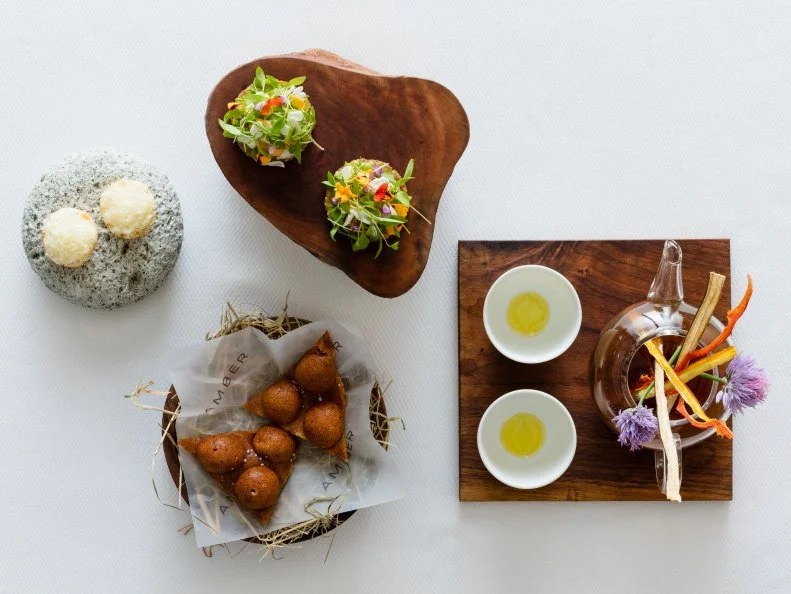 amber cleanser canapes and mise en bouche