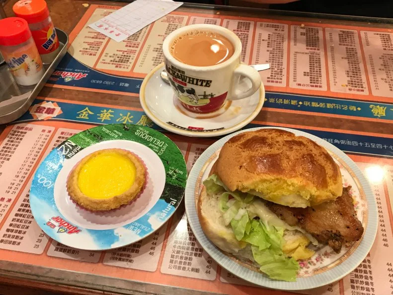 kam wah pineapple bun with pork chop