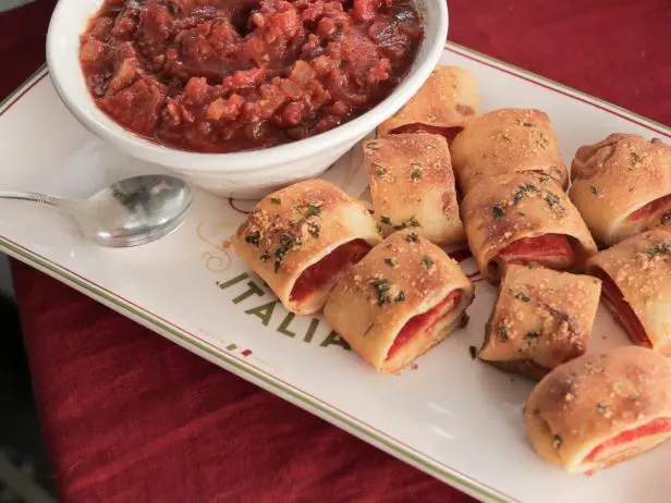 Pepperoni Pizza Bites with Homemade Marinara Sauce Recipe | Valerie Bertinelli | Food Network