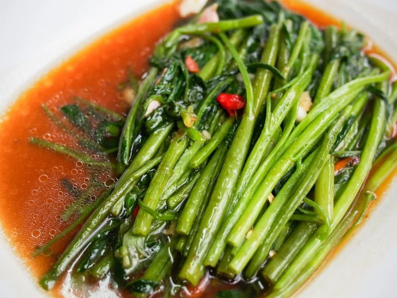 fried water spinach, fried morning glory