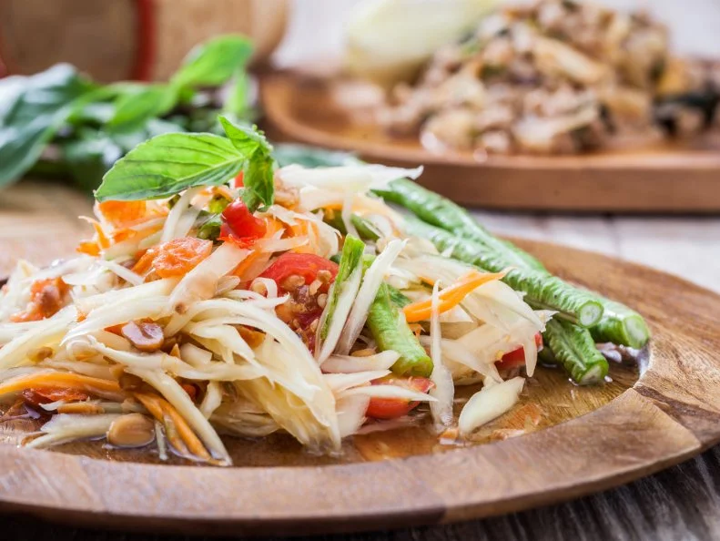 Thai papaya salad,  Som Tum from Thailand