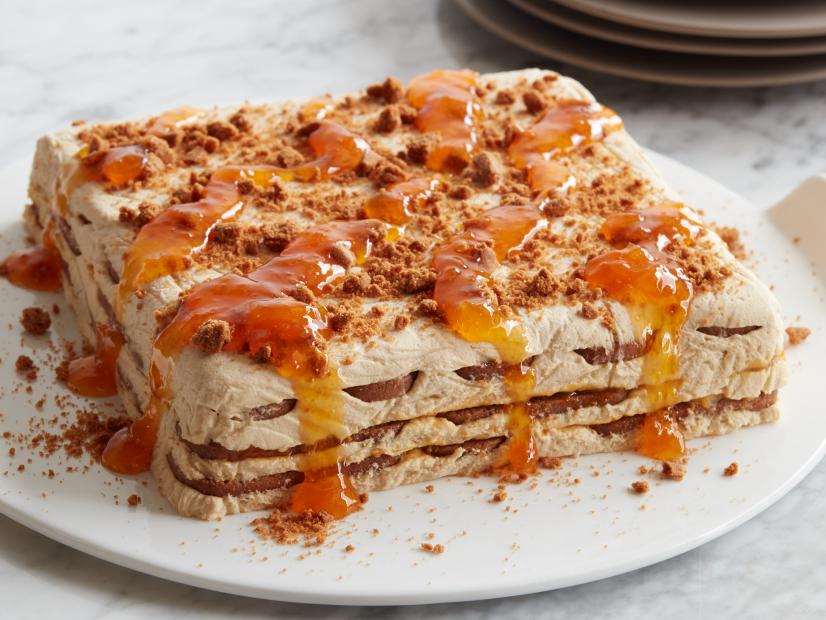 Food Network Kitchen’s Cookie Butter and Apricot Cheesecake.