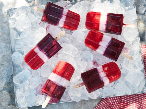 Healthy Red, White and Blue Frozen Pops