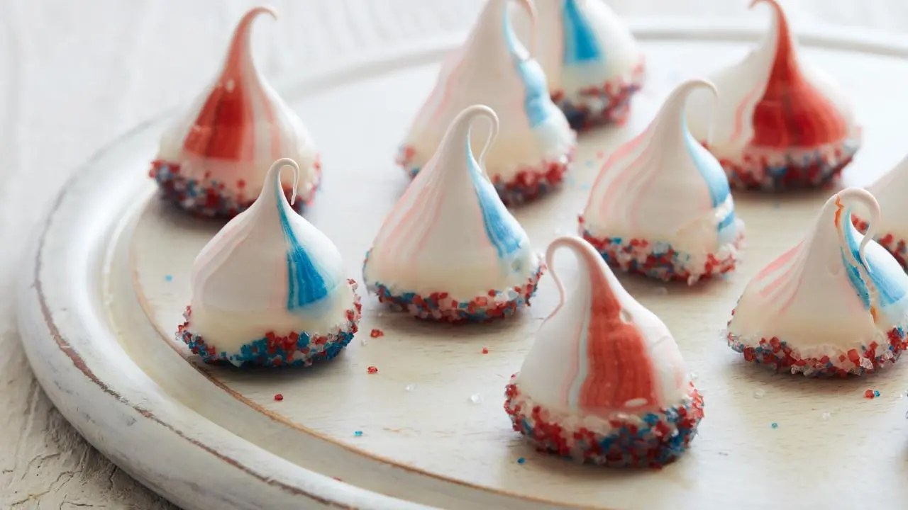 Red, White and Blue Meringues