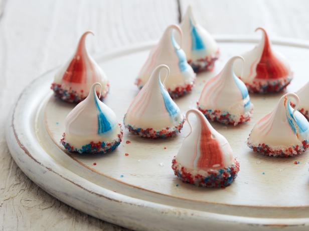 Red, White and Blue Meringues