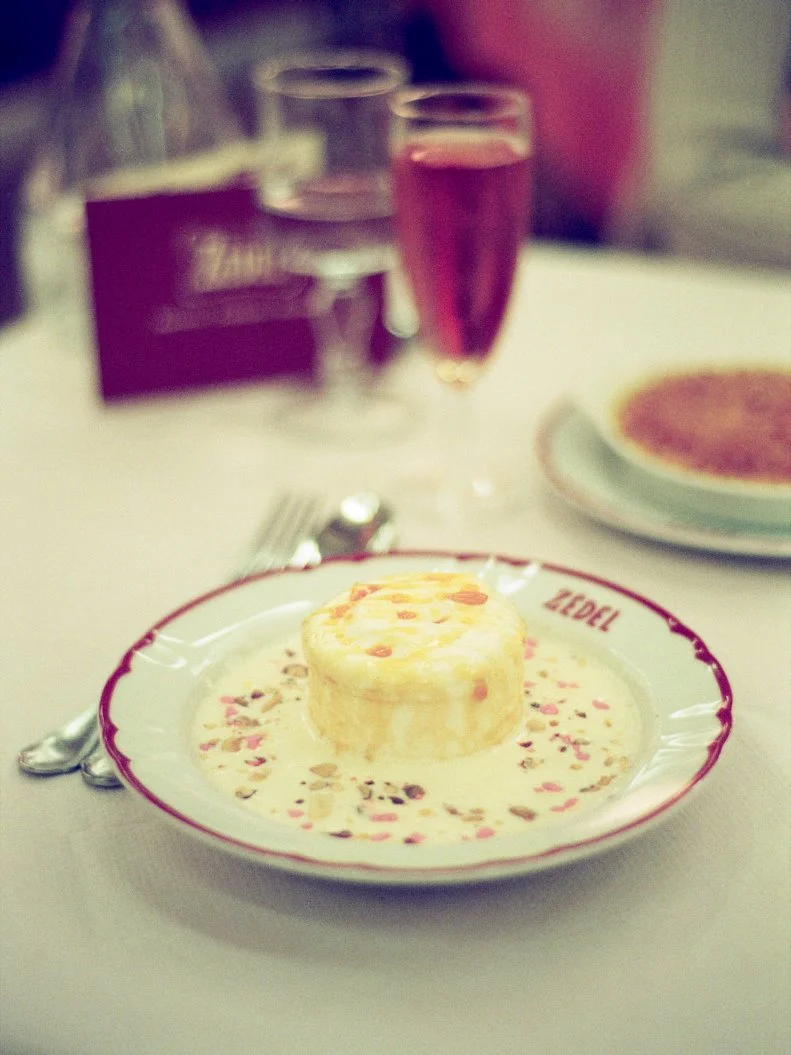 In trying to uncover the history of the ile flottante â   the airy, fairy, utterly delicious floating island dessert that Brasserie ZÃ©del does so well â   we came across the following advice: â  Ile flottante can be consumed at any time of the day, but is not usually considered a good option for breakfast.â   Reluctantly, weâ  d have to agree: in the deft hands of the French, almond croissants are excusable as a morning repast; a bowl of crÃ¨me anglaise and meringue, scattered with shards of caramelized praline, not so much. The meringue-based desserts are one feather-light-yet-substantial reason to descend Brasserie ZÃ©delâ  s opulent staircase, but others include the eye-popping 1930â  s building, the live band that sometimes serenades guests, the cocktails, the bistro classics and the sense of unabashed fun.