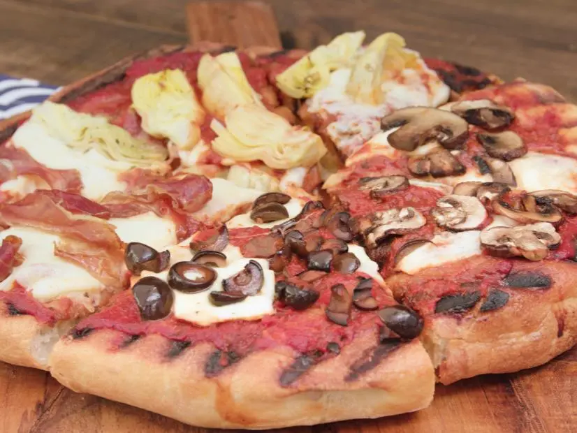 Grilled Pizza Quatre Stagioni