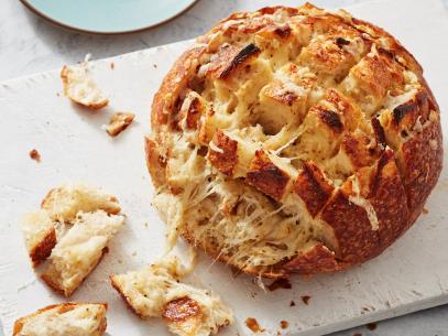 Ree Drummond's Roasted Garlic and Four-Cheese Pull-Apart Bread, as seen on The Pioneer Woman.