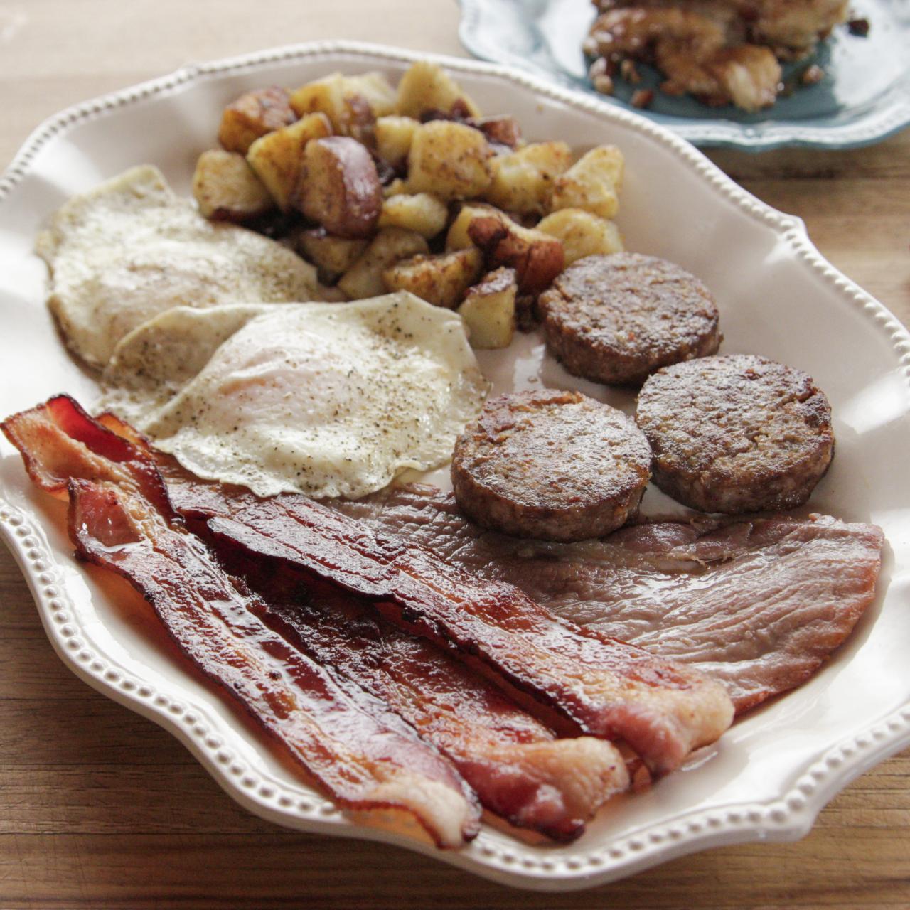 Bacon Sausage Ham Breakfast Skillet Recipe