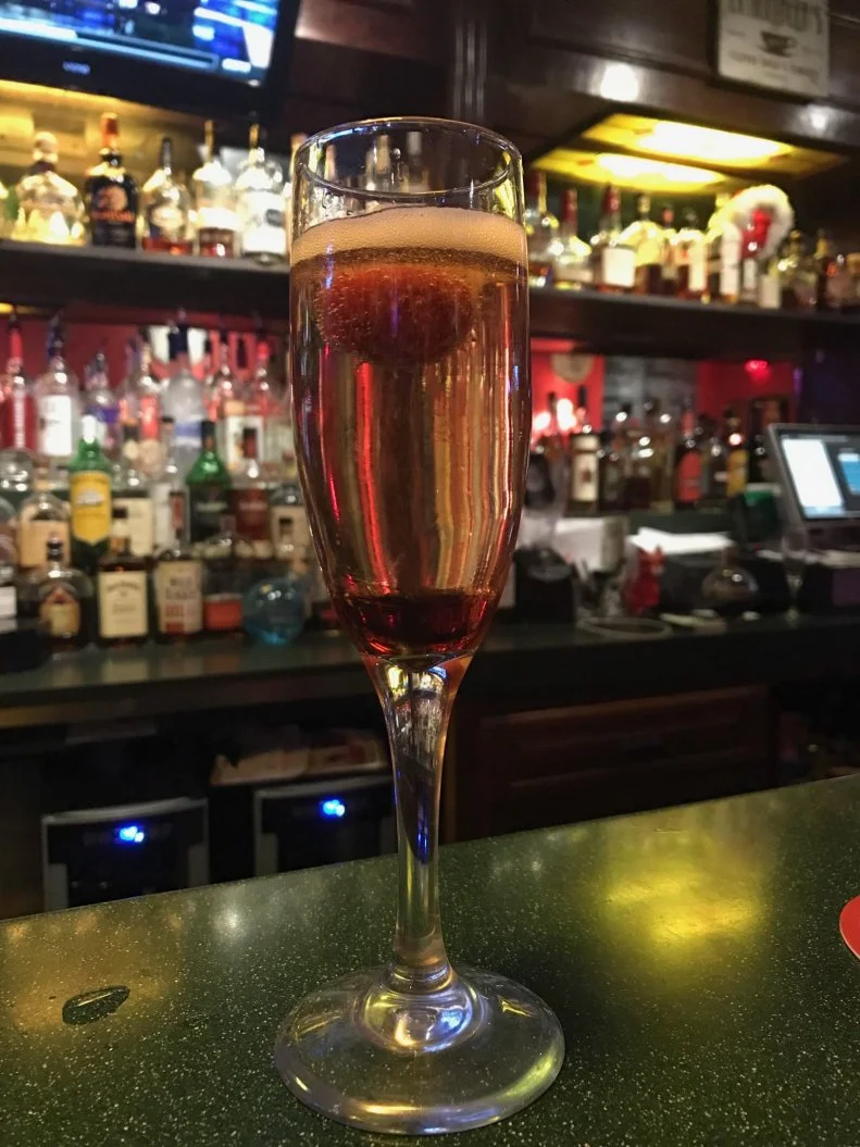 The Green Derby’s bartending co-owner Jordan Brauninger is a big fan of cocktails, history and literature, so when he was creating drinks for the brunch menu, a libation inspired by Papa Hemingway seemed fitting. Brauninger rinses a flute with absinthe, then layers Chambord and sparkling wine, garnishing the mix with a fresh raspberry. “I like this cocktail for brunch because it packs a lot of flavor, while still remaining light enough that you can (and may want to) have several more,” he says.