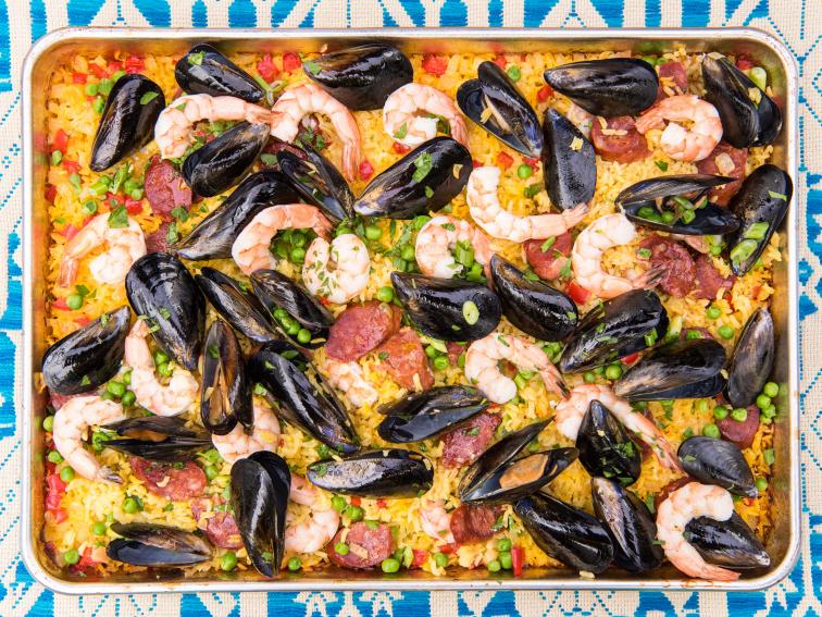 Grilled Sheet Pan Paella Recipe Food Network Kitchen Food Network