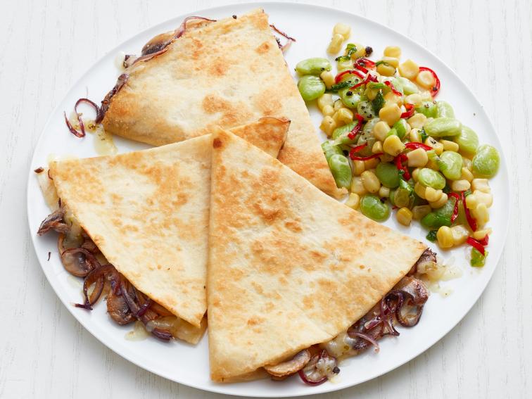Mushroom Quesadillas with Succotash Recipe Food Network Kitchen
