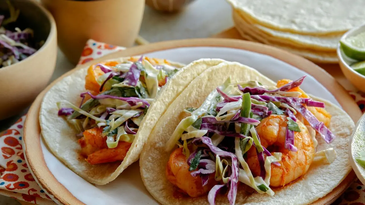 Shrimp Tacos with Creamy Cabbage Slaw Recipe | Ree Drummond | Food Network